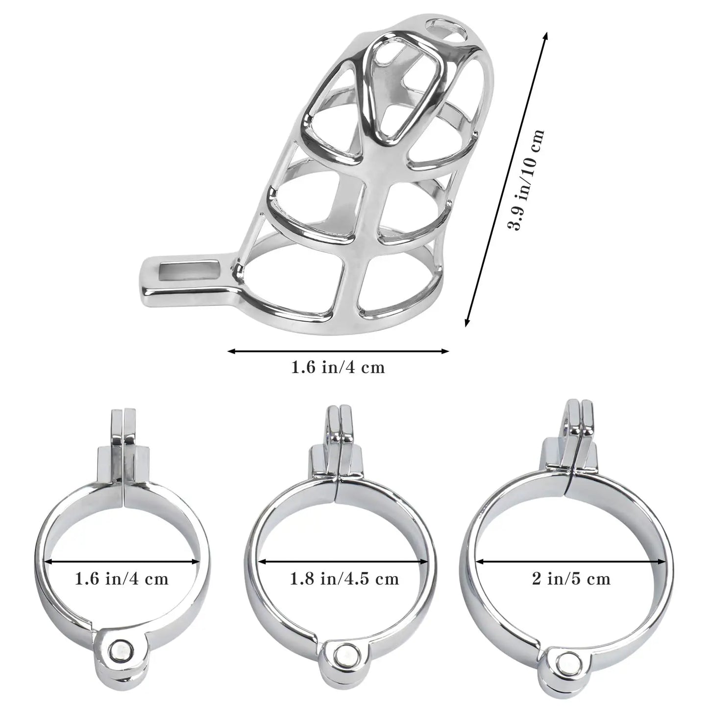 Zinc Cock Cage Male Chastity Device