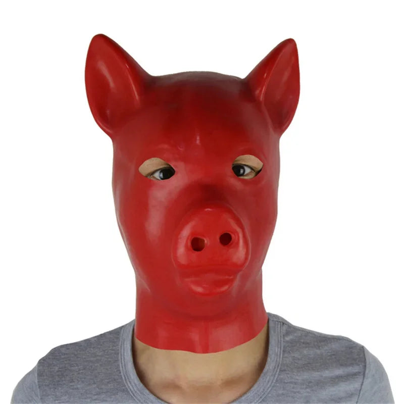 PU Black Pig Face Hood