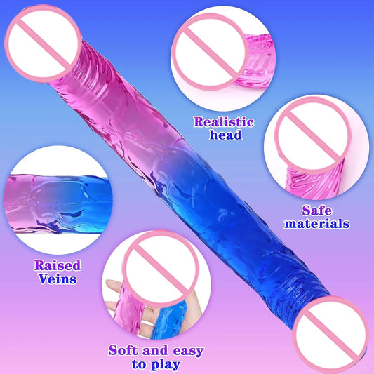 Double Penetration Jelly Dildo – Soft, Long & Lifelike