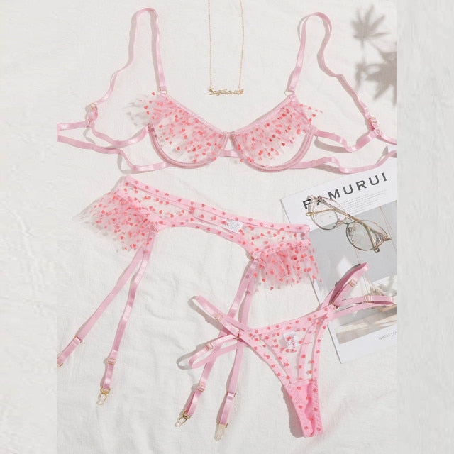 3Pc Pleasure Garter Set - Pik A Pleasure
