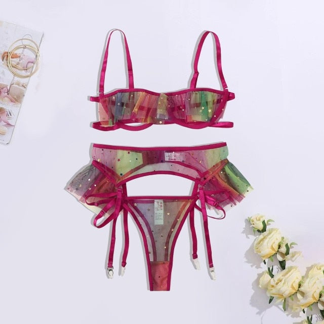 3Pc Pleasure Garter Set - Pik A Pleasure