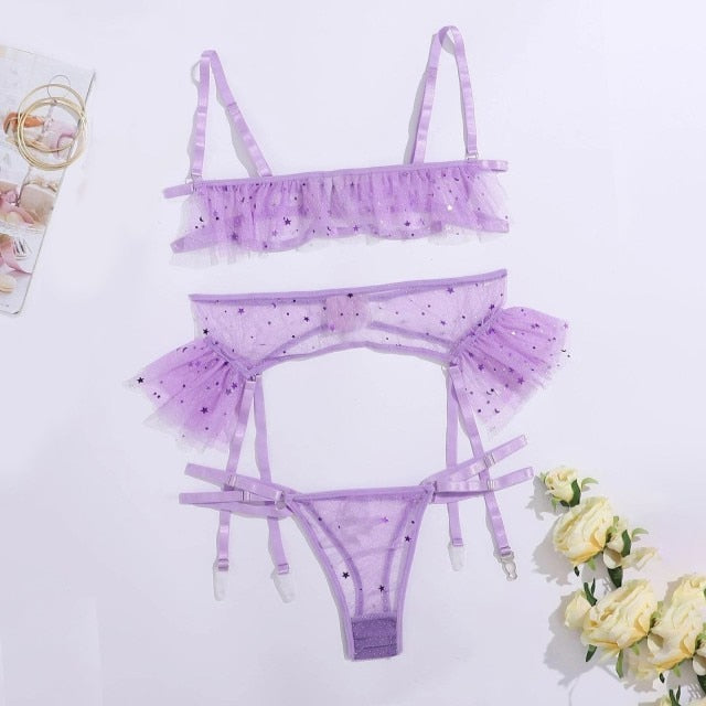 3Pc Pleasure Garter Set - Pik A Pleasure