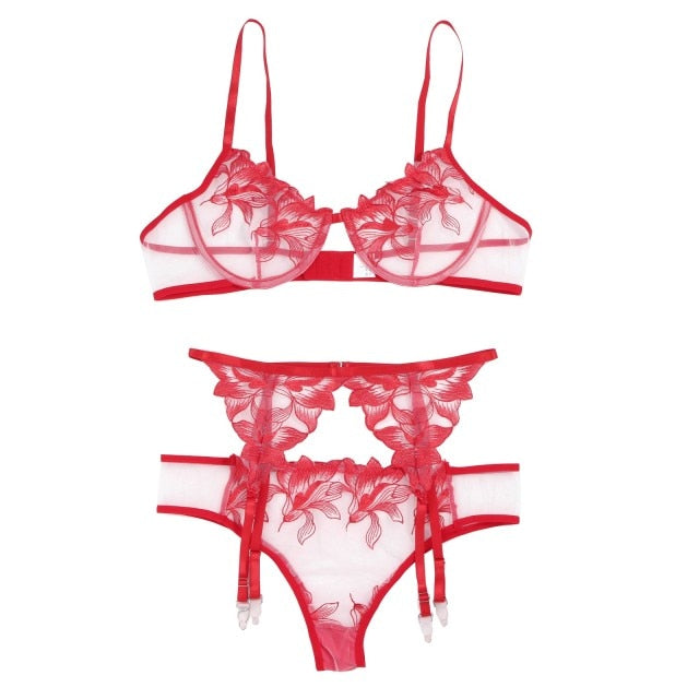 3Pc Pleasure Garter Set - Pik A Pleasure