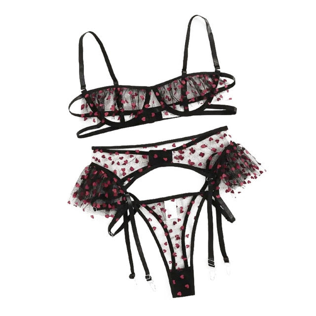 3Pc Pleasure Garter Set - Pik A Pleasure