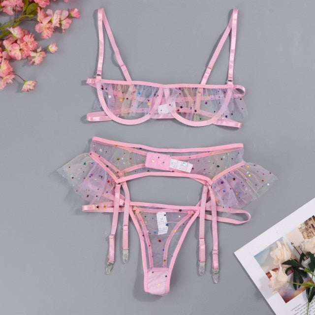 3Pc Pleasure Garter Set - Pik A Pleasure