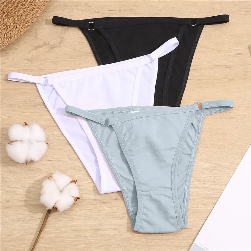 Women’s Low Waist Cotton Panties – 3 Pack Soft Sexy Briefs