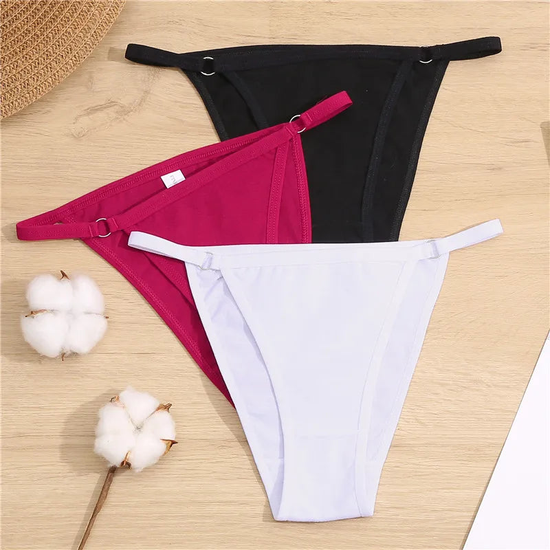 Women’s Low Waist Cotton Panties – 3 Pack Soft Sexy Briefs
