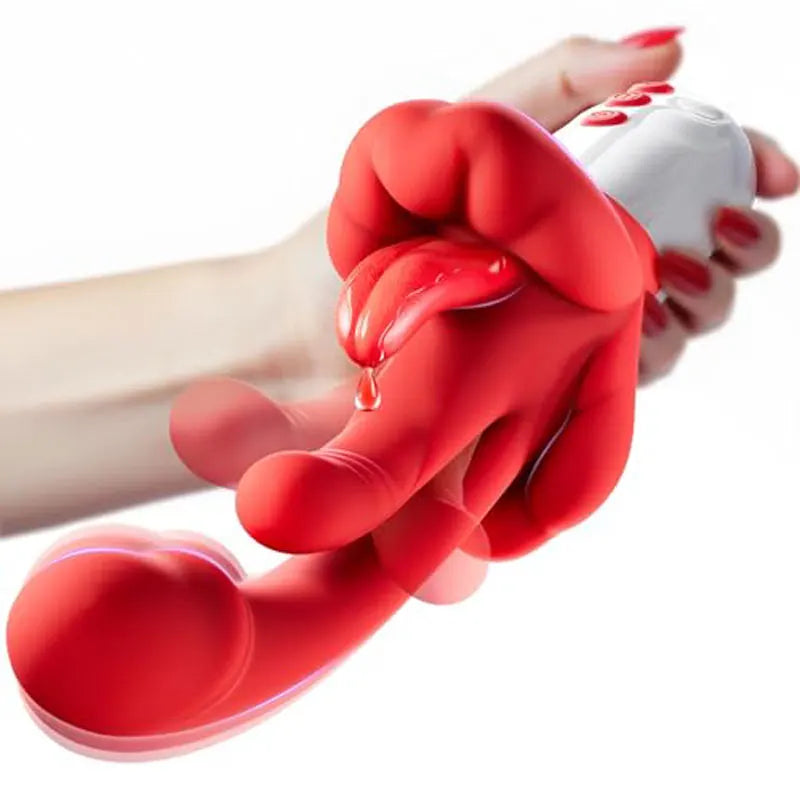 5-in-1 Vibrating Tongue Dildo for Women
