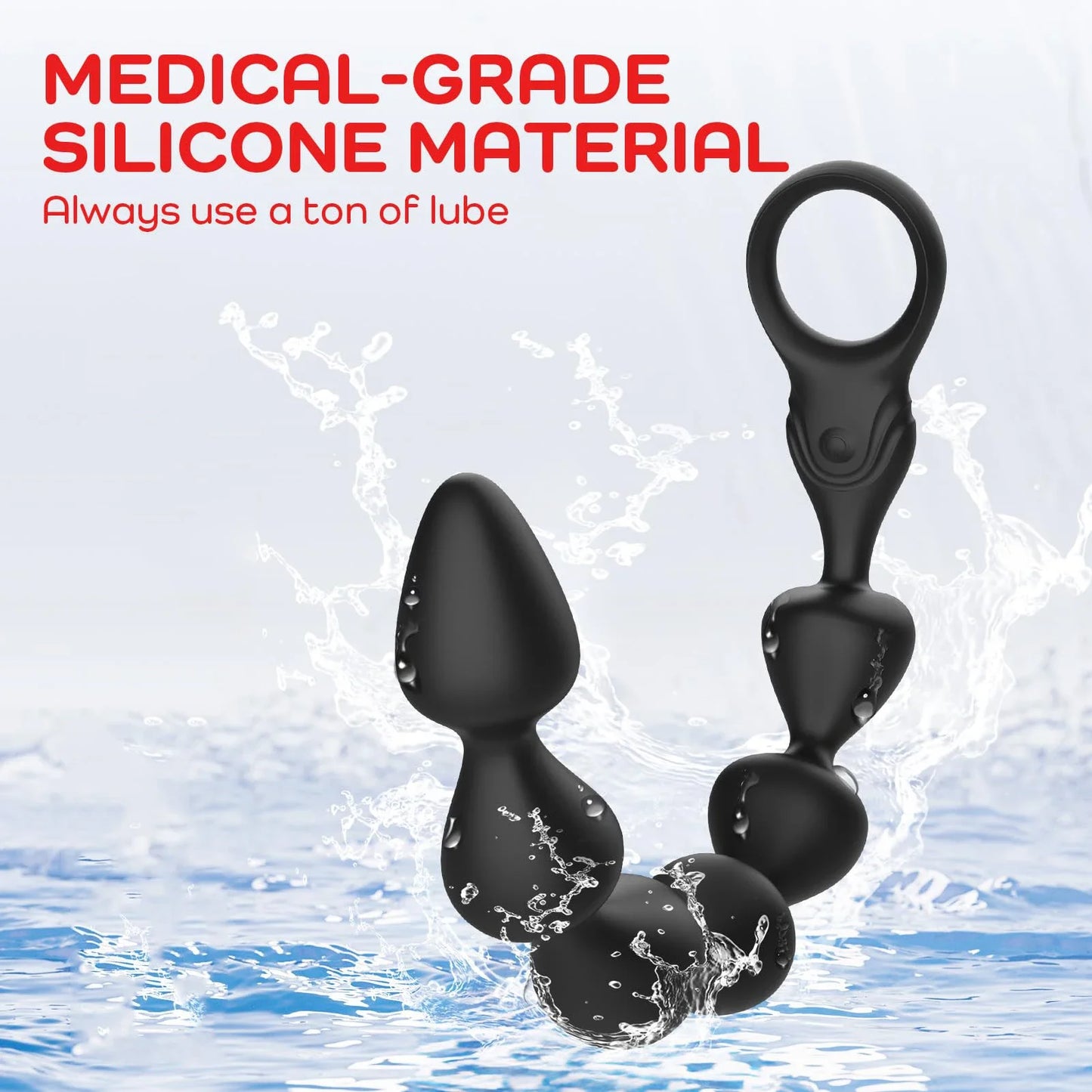 14.4" Liquid Silicone Anal Beads with Powerful Vibration - Pik A Pleasure