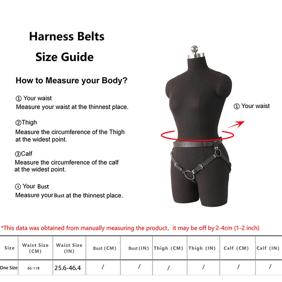 Men's Fetish Black PU Leather Waist Body Suit