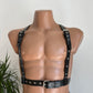 Men's BDSM Leather Chest Cage