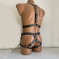 Men's BDSM Leather Chest Cage