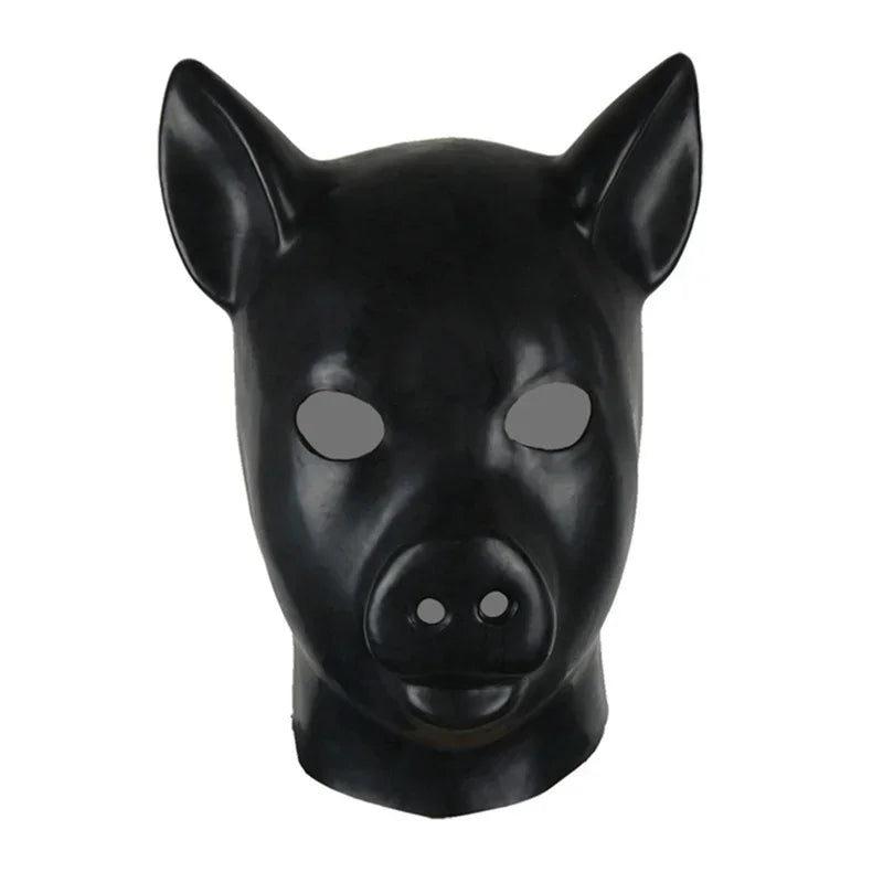 PU Black Pig Face Hood