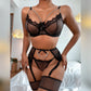 Women’s Erotic Mesh Lingerie Set with Garter - Pik A Pleasure