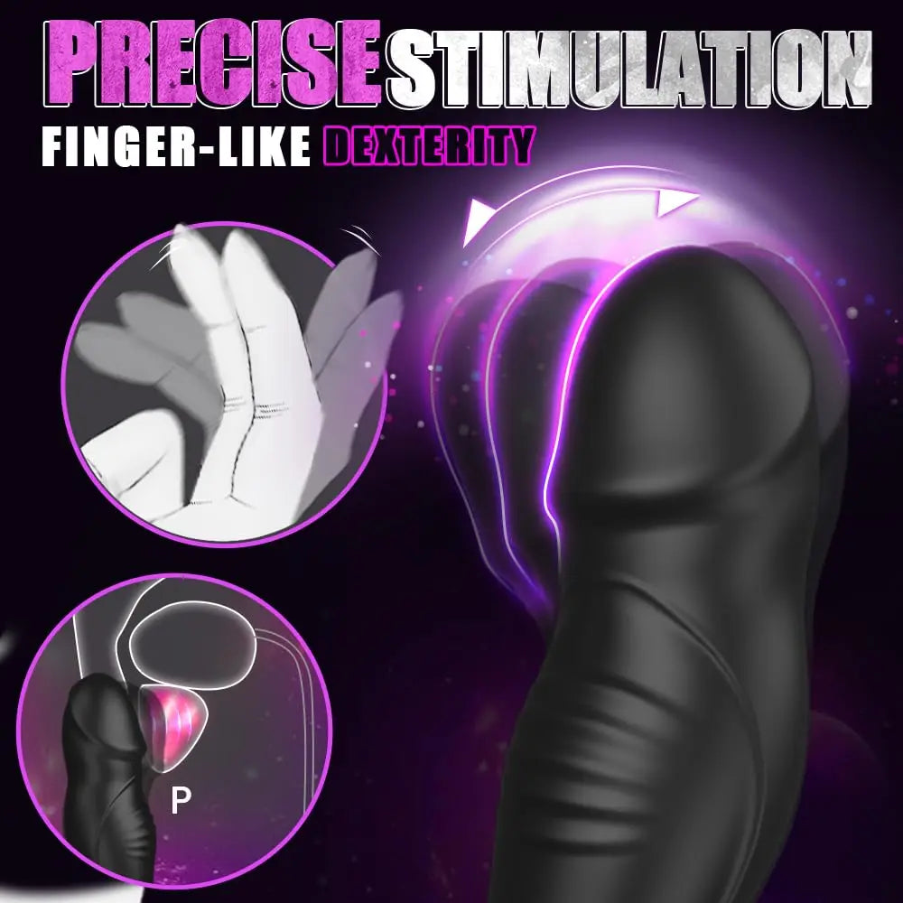 Thrusting Prostate Massager Cock Ring with Wiggling Vibration