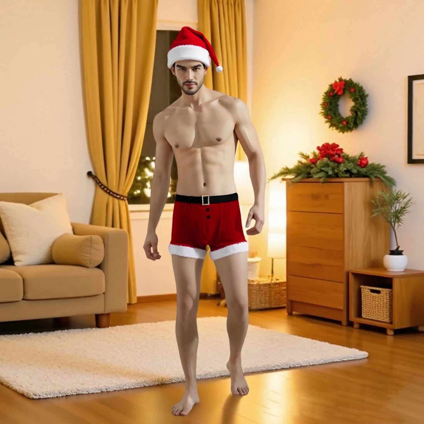 Men’s Sexy Santa Boxer Shorts