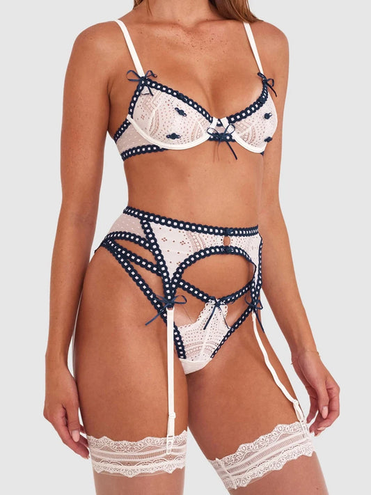 Luxury Sheer Mesh Hollow-Out Lingerie Set - Pik A Pleasure