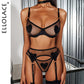Heart Rhinestone Lingerie Set – Daring Bra, Belt & Thong Set - Pik A Pleasure