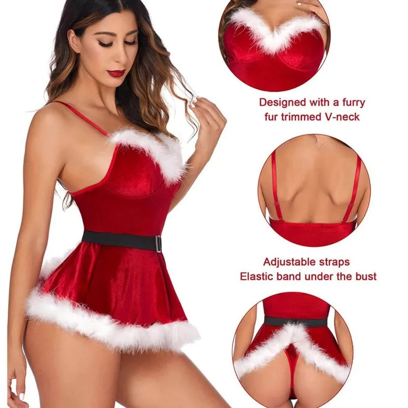 Santa Babe Lingerie Set - Pik A Pleasure
