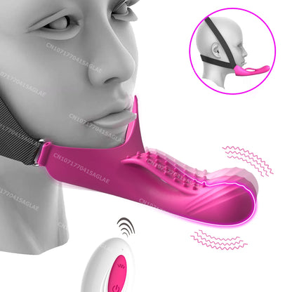 Hands-Free Chin Strap Vibrator for Oral Roleplay