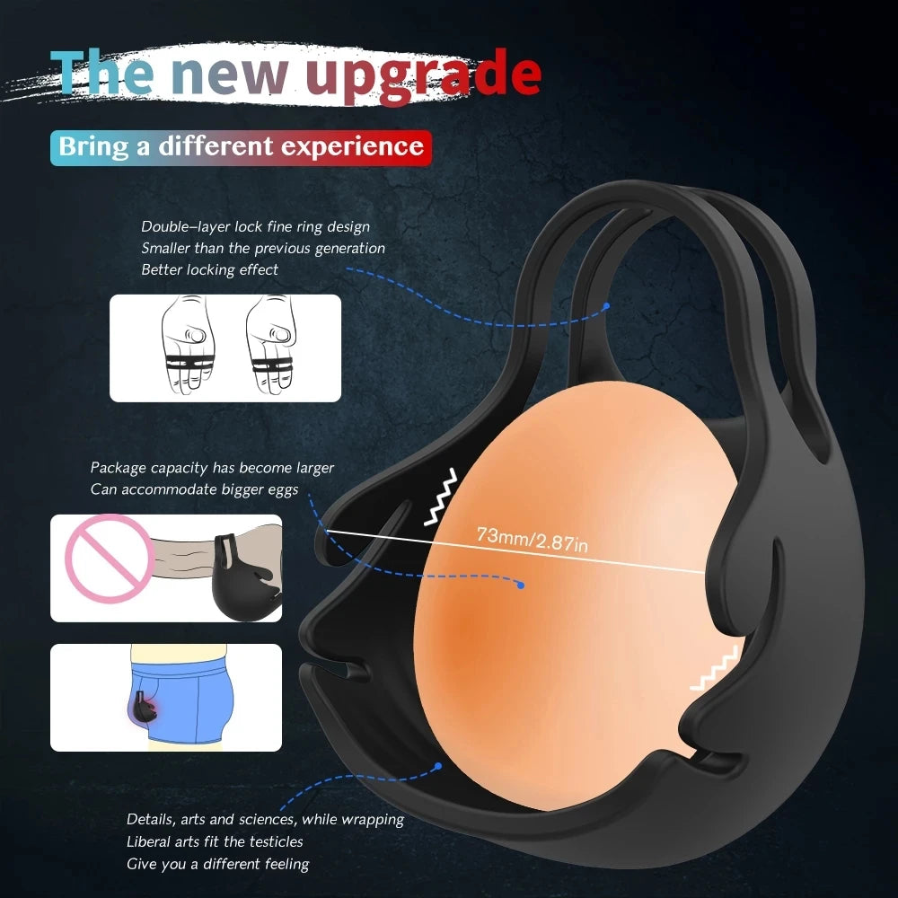 Dual Vibrating Cock Ring with Testicle Stimulator & Remote Control