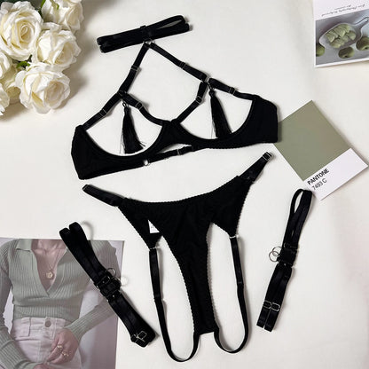 Sheer Tassel Lingerie Set  Sensual See-Through Fetish Style - Pik A Pleasure