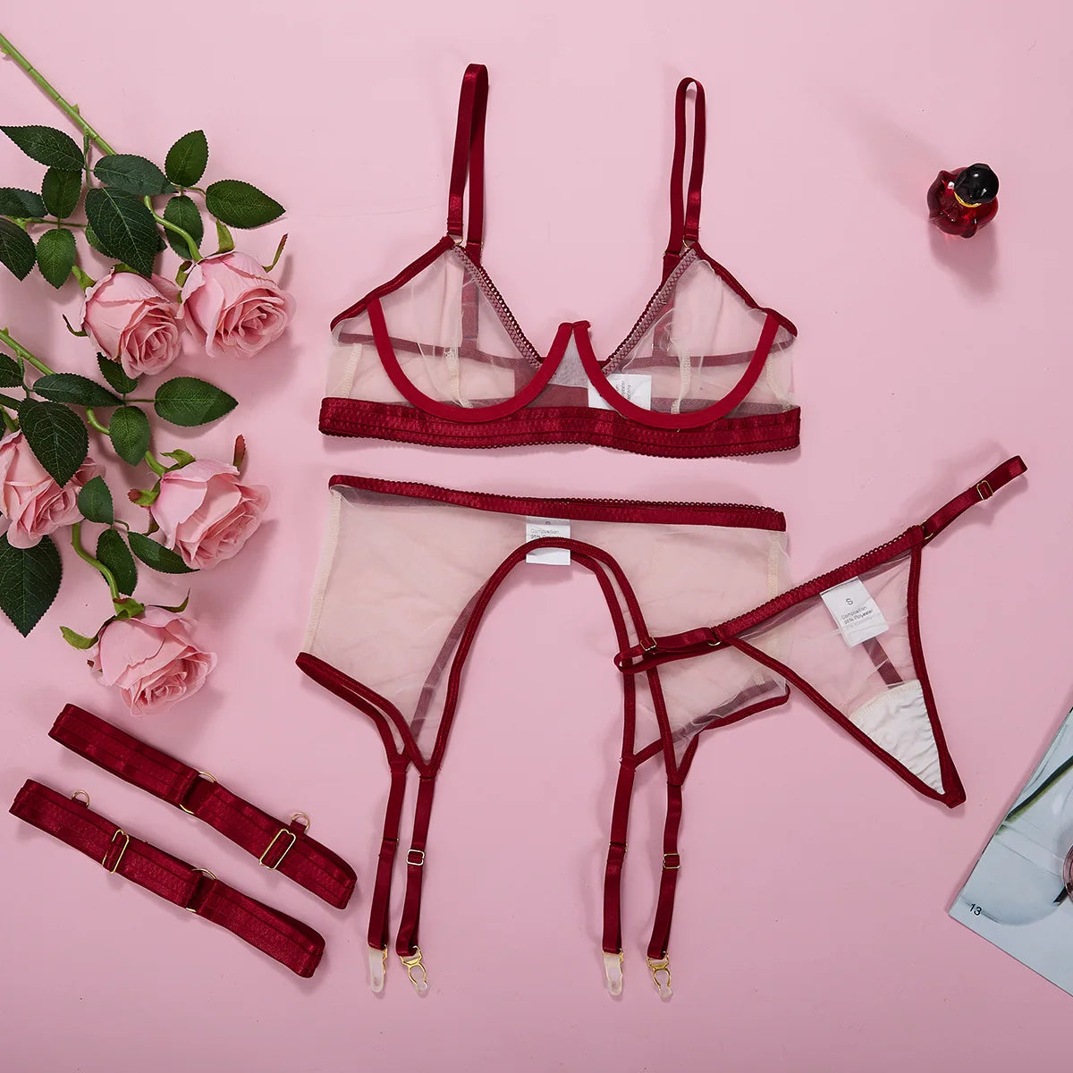 Sheer Mesh Bra and Panty Set for Women - Pik A Pleasure