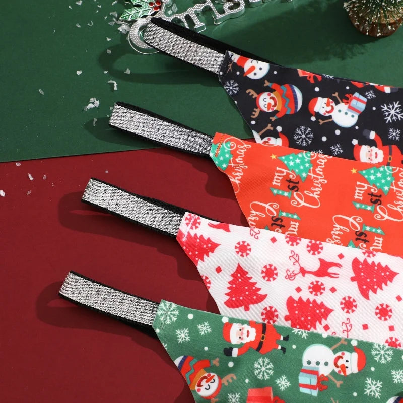 Festive Christmas Thong Set – 4 Pcs, Breathable & Shiny