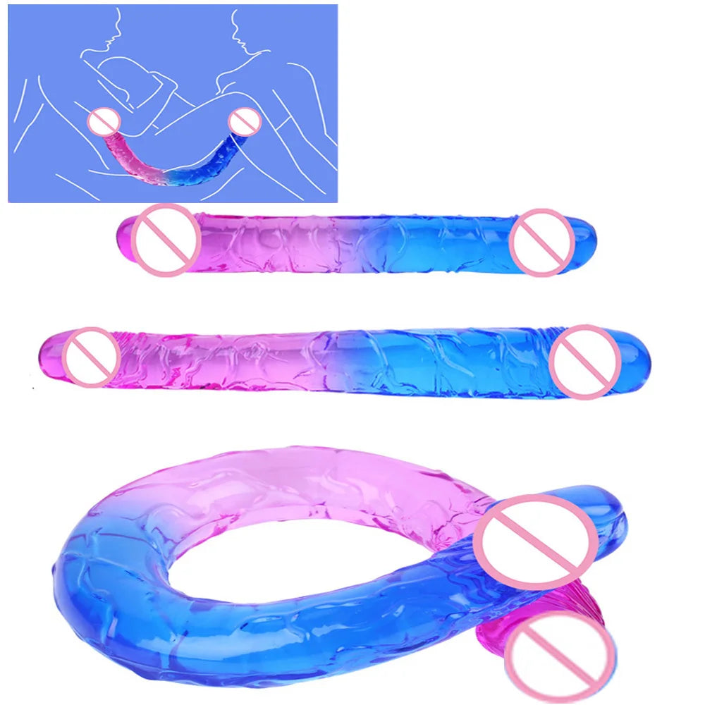 Double Penetration Jelly Dildo – Soft, Long & Lifelike