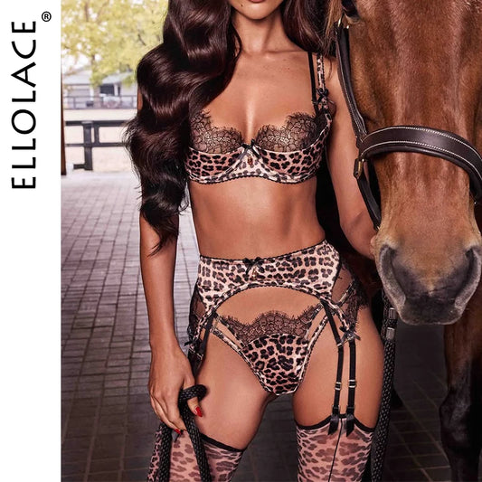 Leopard Print  Lingerie Wild Bra & Garter Set - Pik A Pleasure