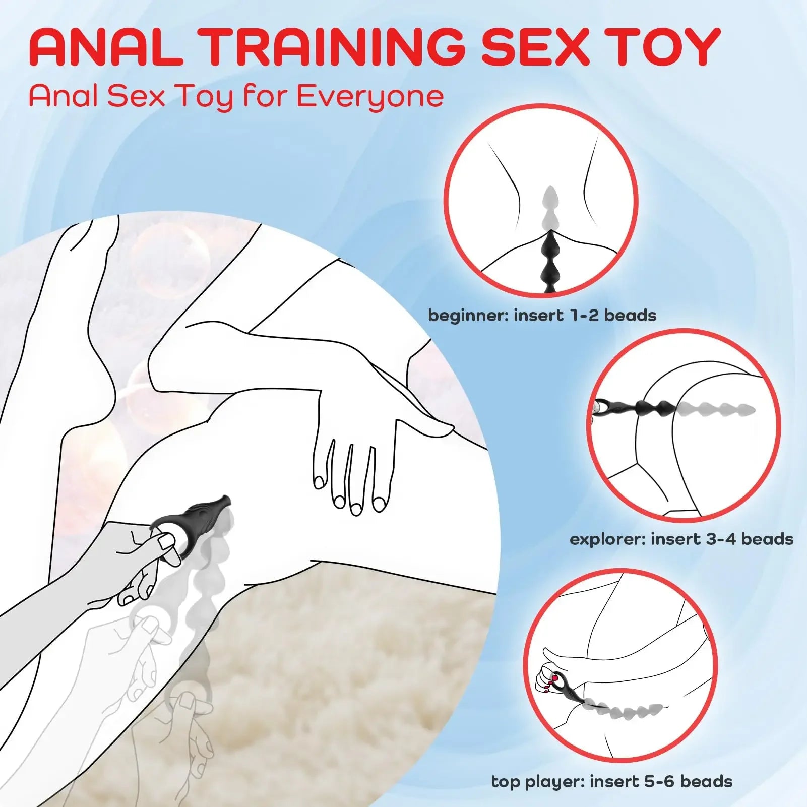 14.4" Liquid Silicone Anal Beads with Powerful Vibration - Pik A Pleasure