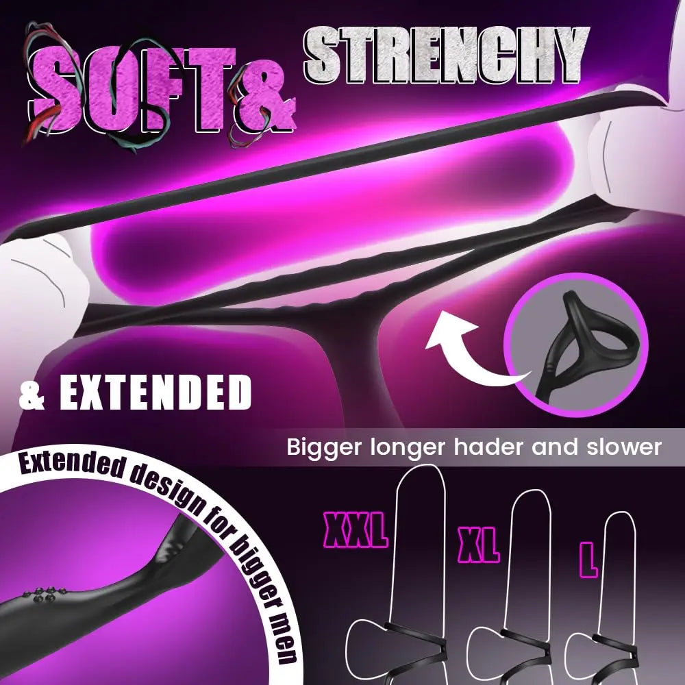 Thrusting Prostate Massager Cock Ring with Wiggling Vibration