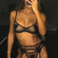 Heart Rhinestone Lingerie Set – Daring Bra, Belt & Thong Set - Pik A Pleasure
