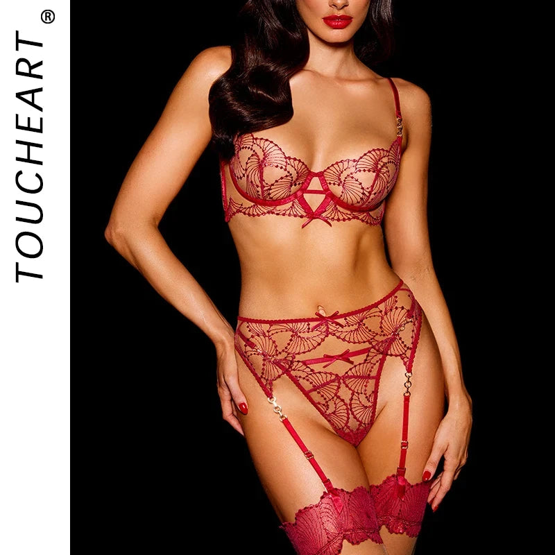 Seductive Transparent Lace Bra and G-String - Pik A Pleasure