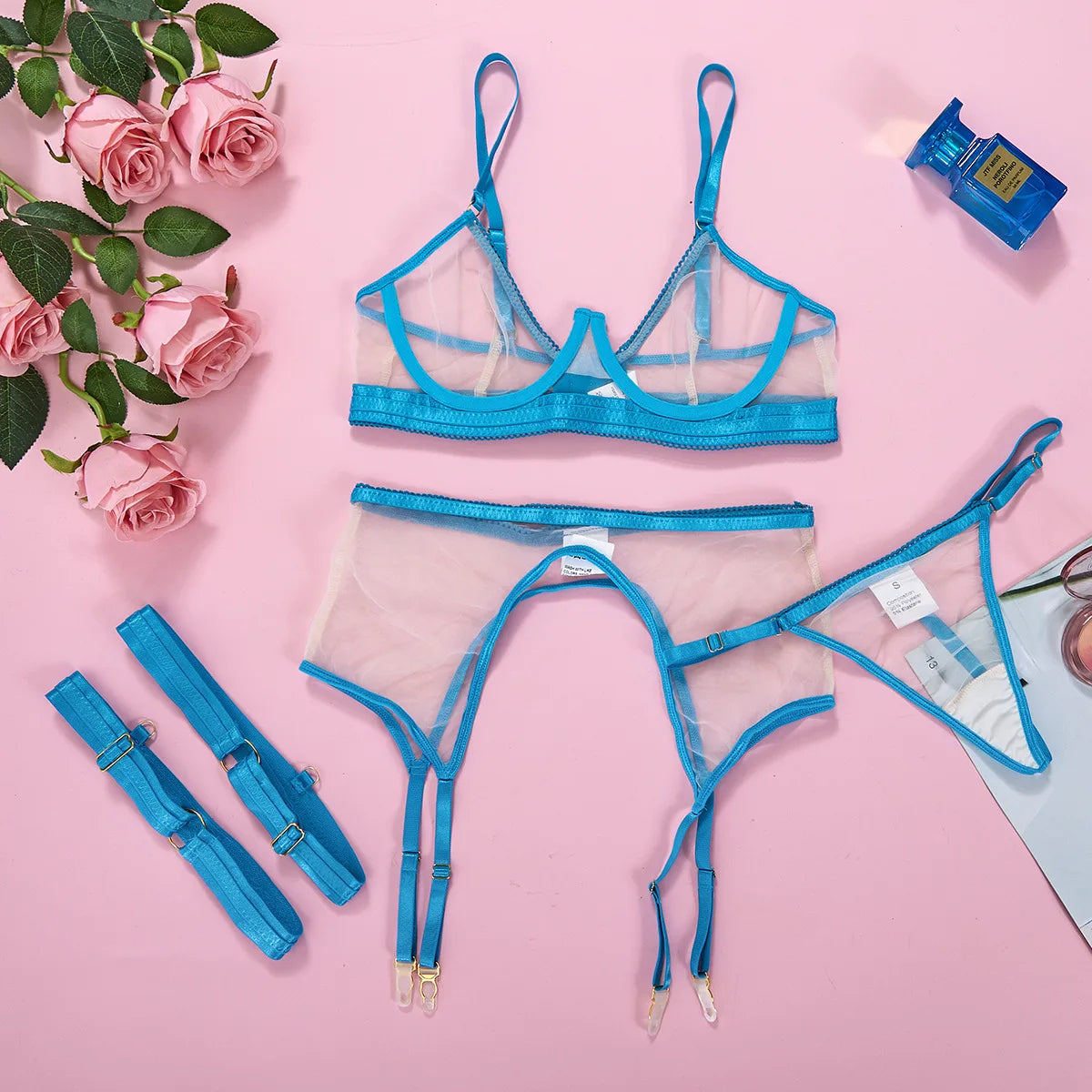 Sheer Mesh Bra and Panty Set for Women - Pik A Pleasure