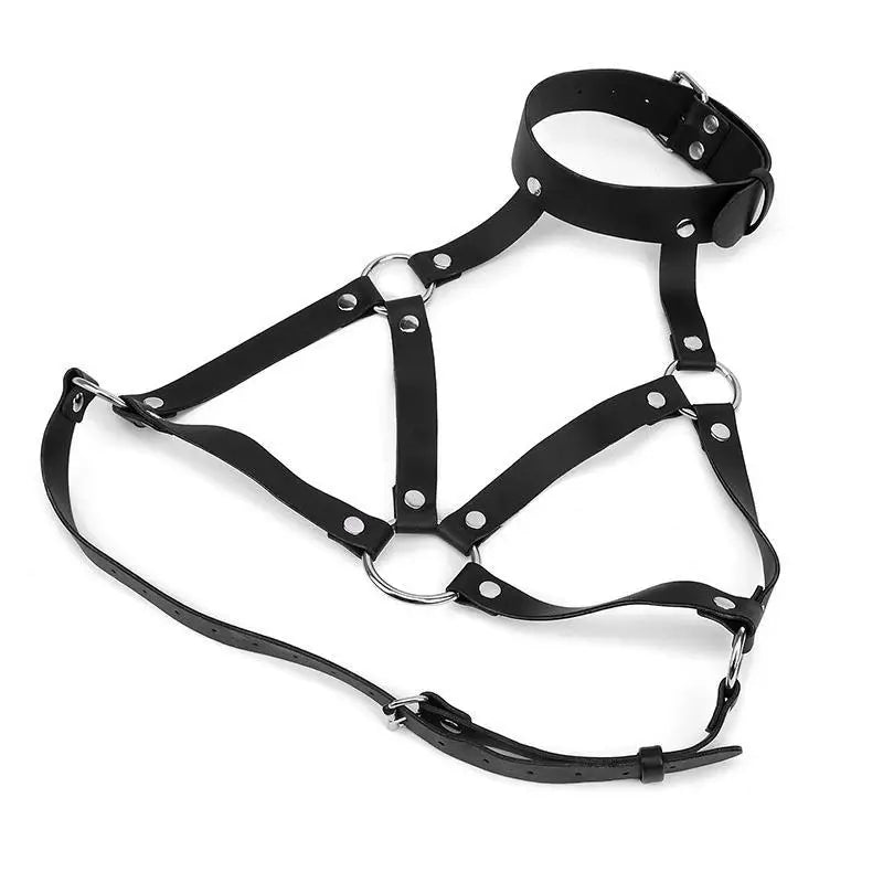PU Leather Harness Bra - Pik A Pleasure