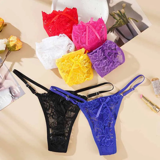 Women’s Low Rise Lace Thong – Adjustable Strap Panty