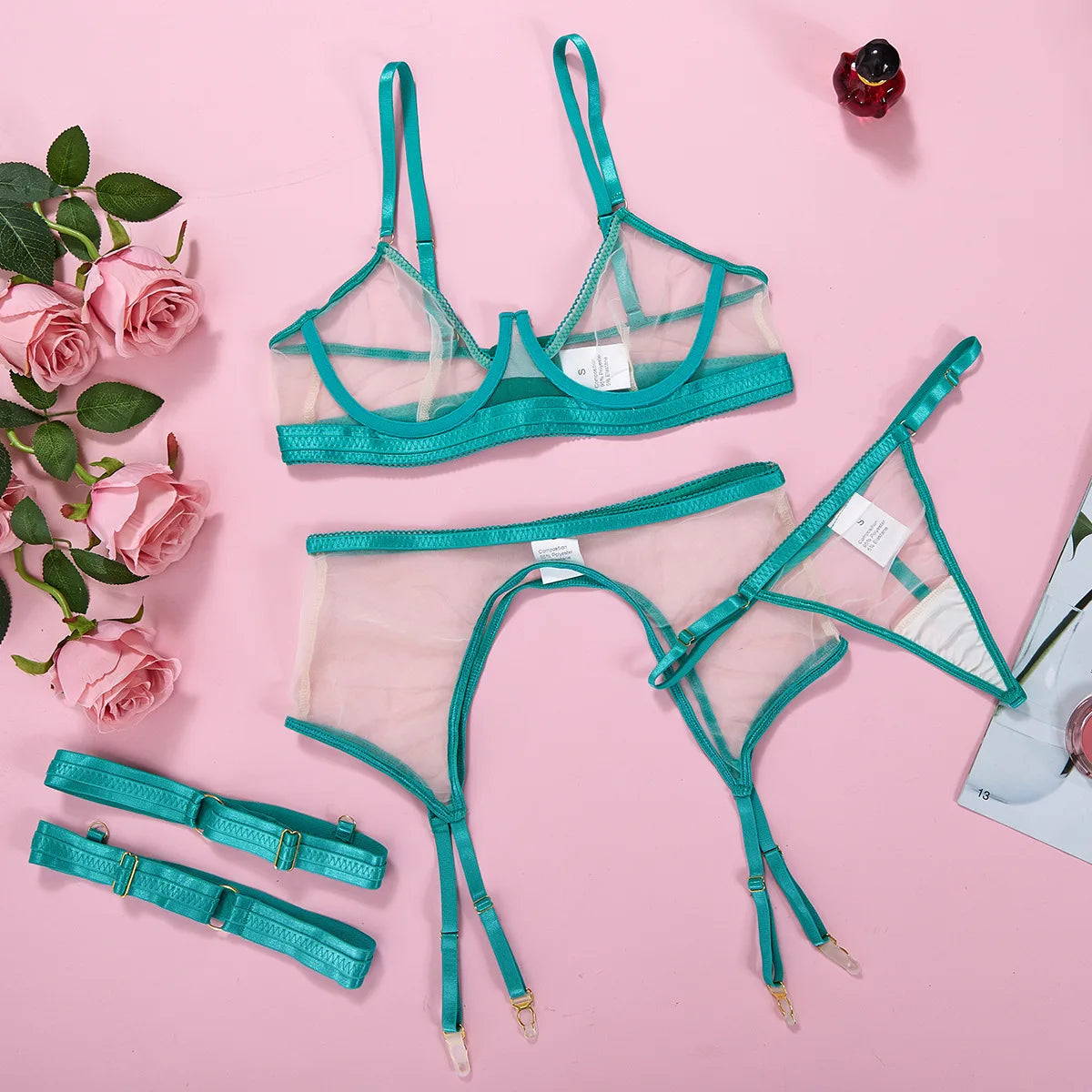 Sheer Mesh Bra and Panty Set for Women - Pik A Pleasure