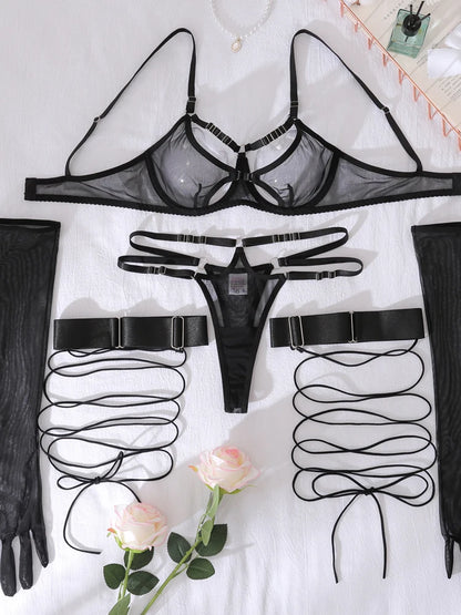 Luxury Strappy Harness Lingerie Set - Pik A Pleasure