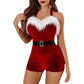 Mrs. Claus Velvet Christmas Bodysuit Lingerie
