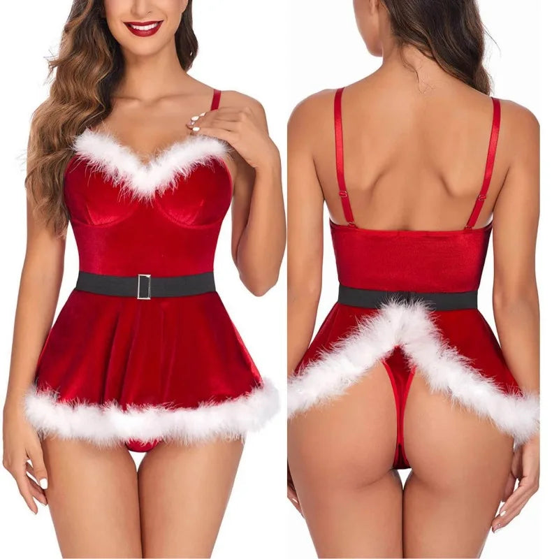 Santa Babe Lingerie Set - Pik A Pleasure