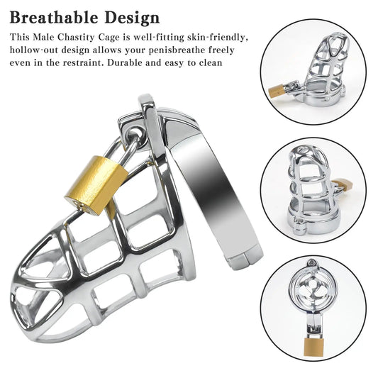 Zinc Cock Cage Male Chastity Device